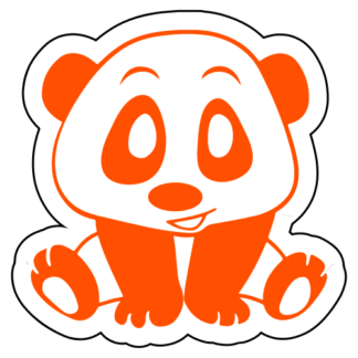 Playful Panda Sticker (Orange)